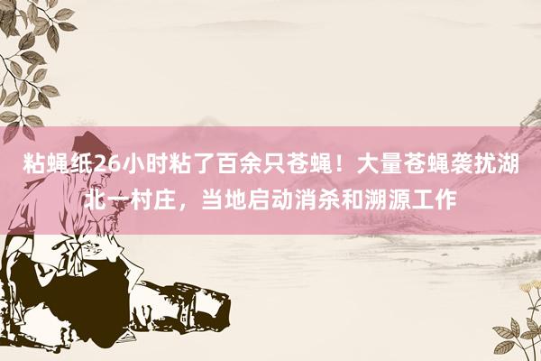 粘蝇纸26小时粘了百余只苍蝇！大量苍蝇袭扰湖北一村庄，当地启动消杀和溯源工作