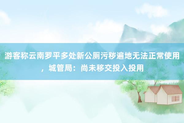 游客称云南罗平多处新公厕污秽遍地无法正常使用，城管局：尚未移交投入投用